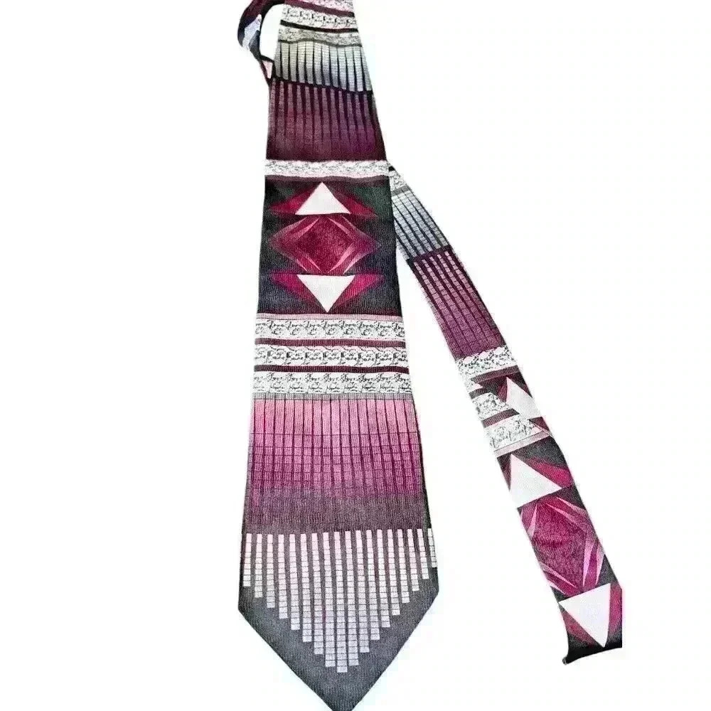 Enrico Capucci 100% Silk Tie Geometric Business Office Party